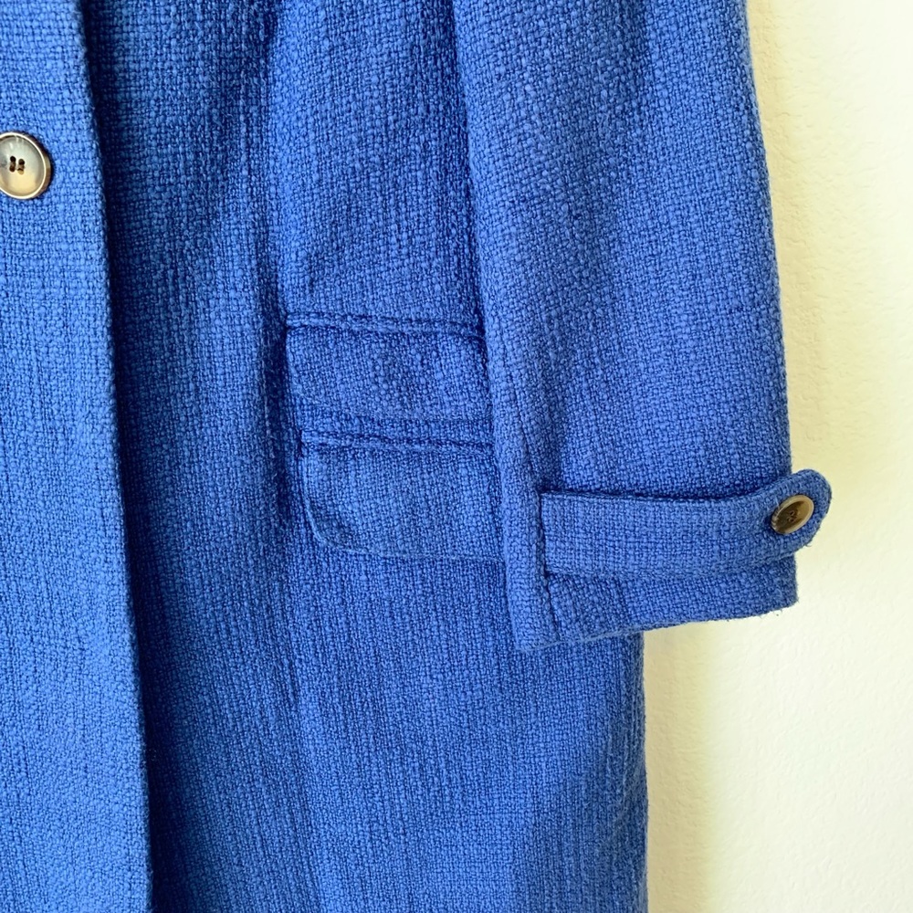 H&M Periwinkle 3/4 Sleeve Boucle Coat Size 8 - Picture 4 of 11
